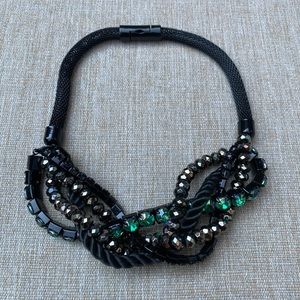 H&M Black & Green Chain Braided Necklace